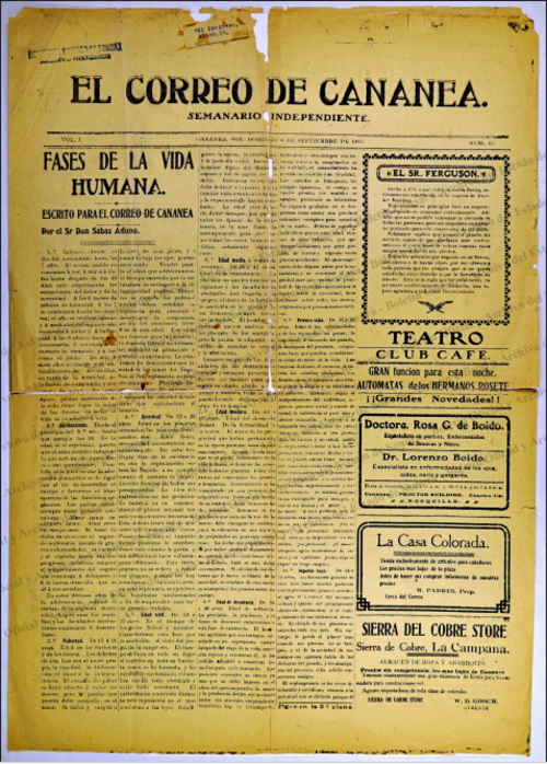 Ejemplar de El Correo de Cananea