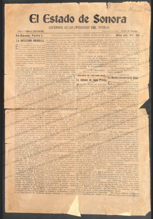 Ejemplar de El Estado de Sonora