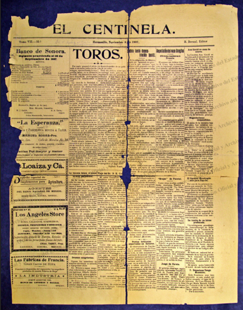 Ejemplar de El Centinela