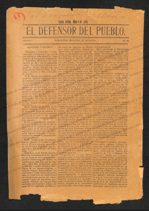 Ejemplar de El Defensor del Pueblo