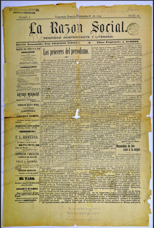 Ejemplar de La Razón Social