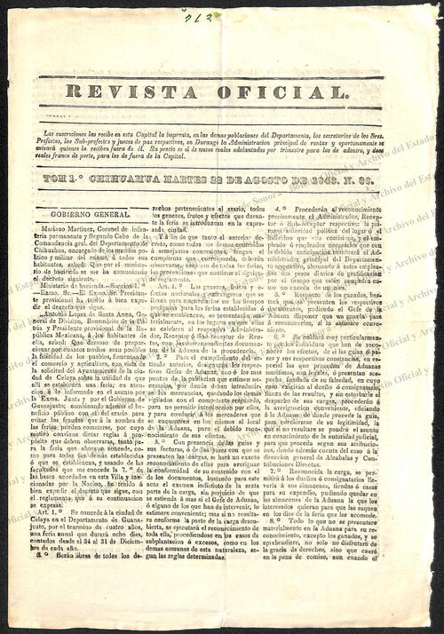 Ejemplar de Revista Oficial