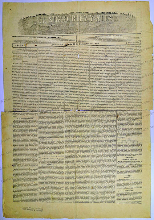 Ejemplar de El Siglo Diez y Nueve