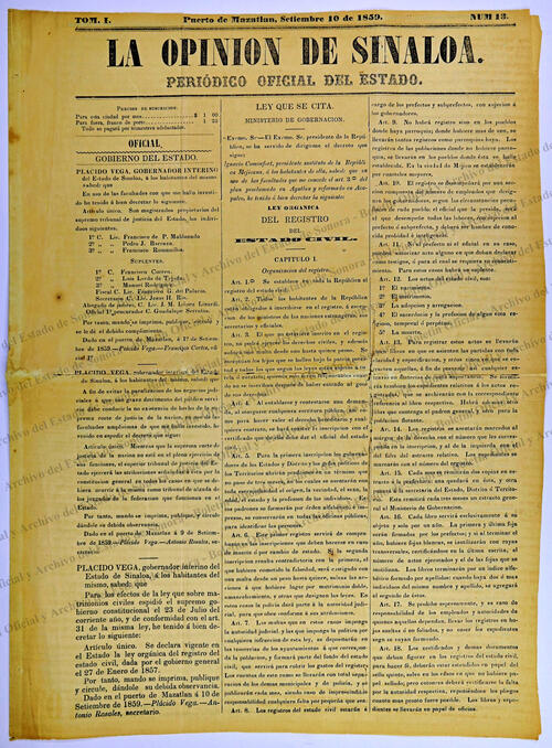 Ejemplar de La Opinión de Sinaloa