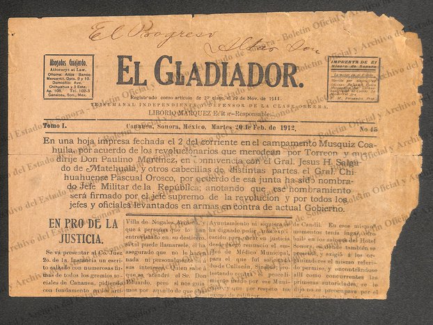 Ejemplar de El Gladiador