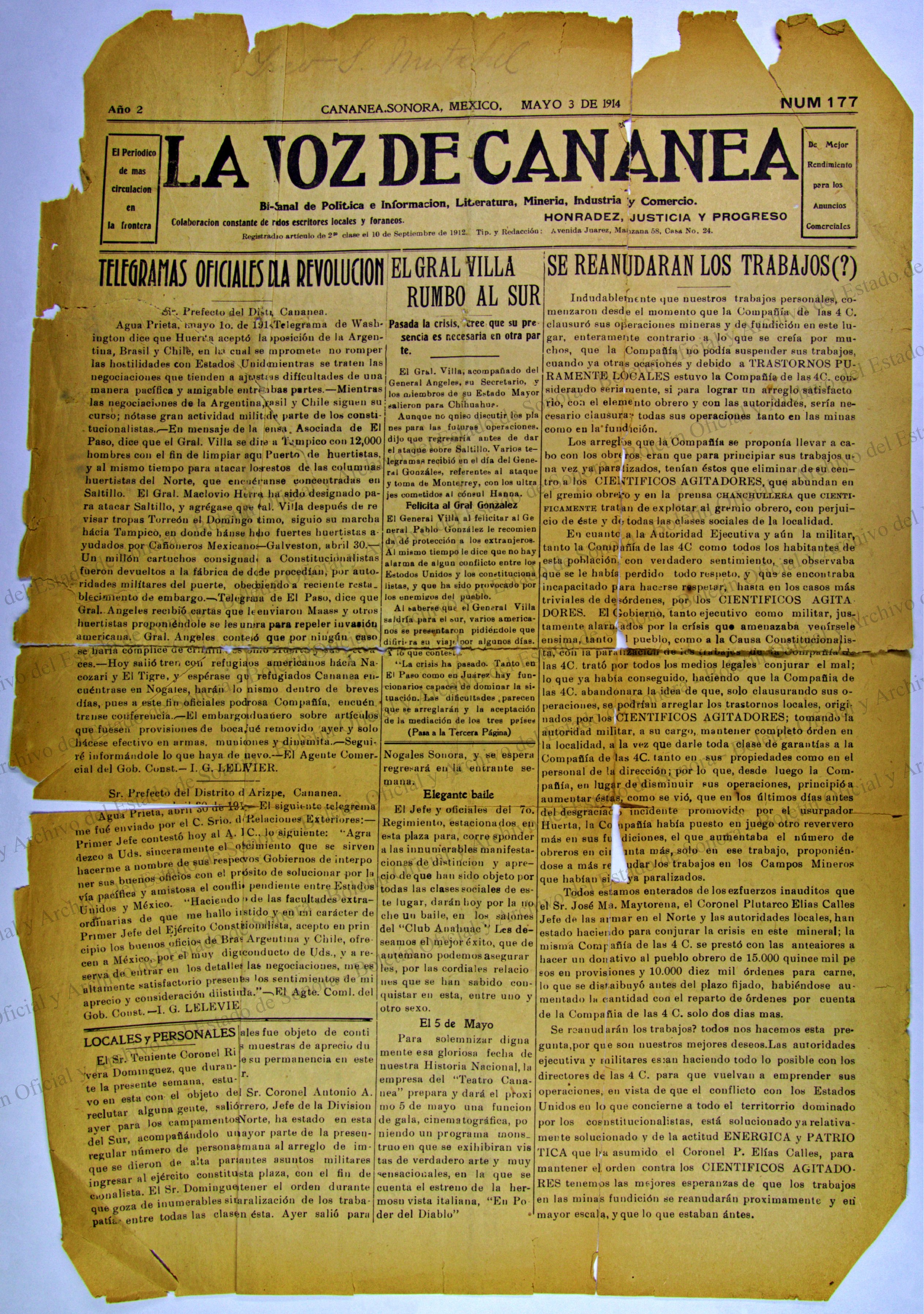 Imagen: La Voz de Cananea