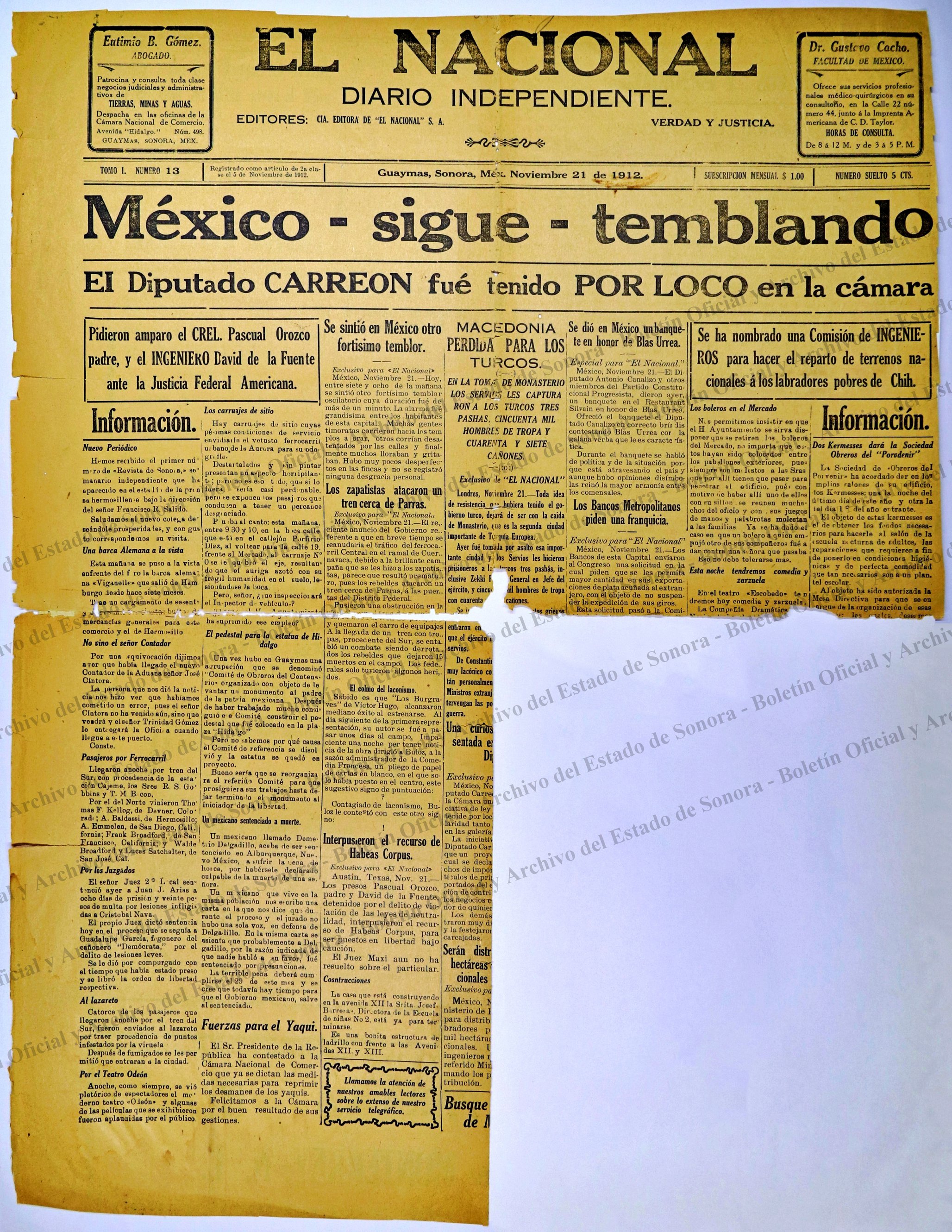 Ejemplar de El Nacional