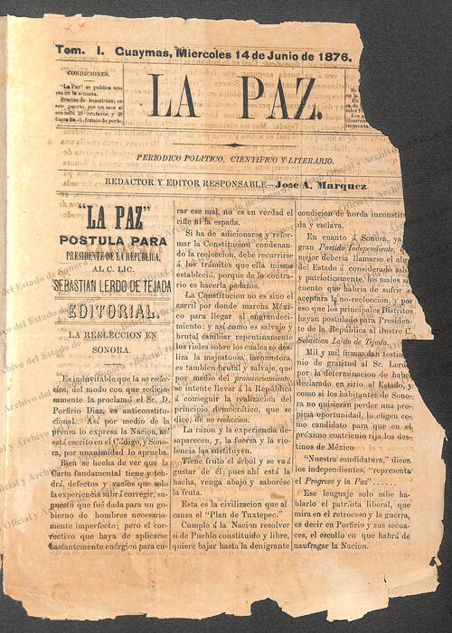 Ejemplar de La Paz