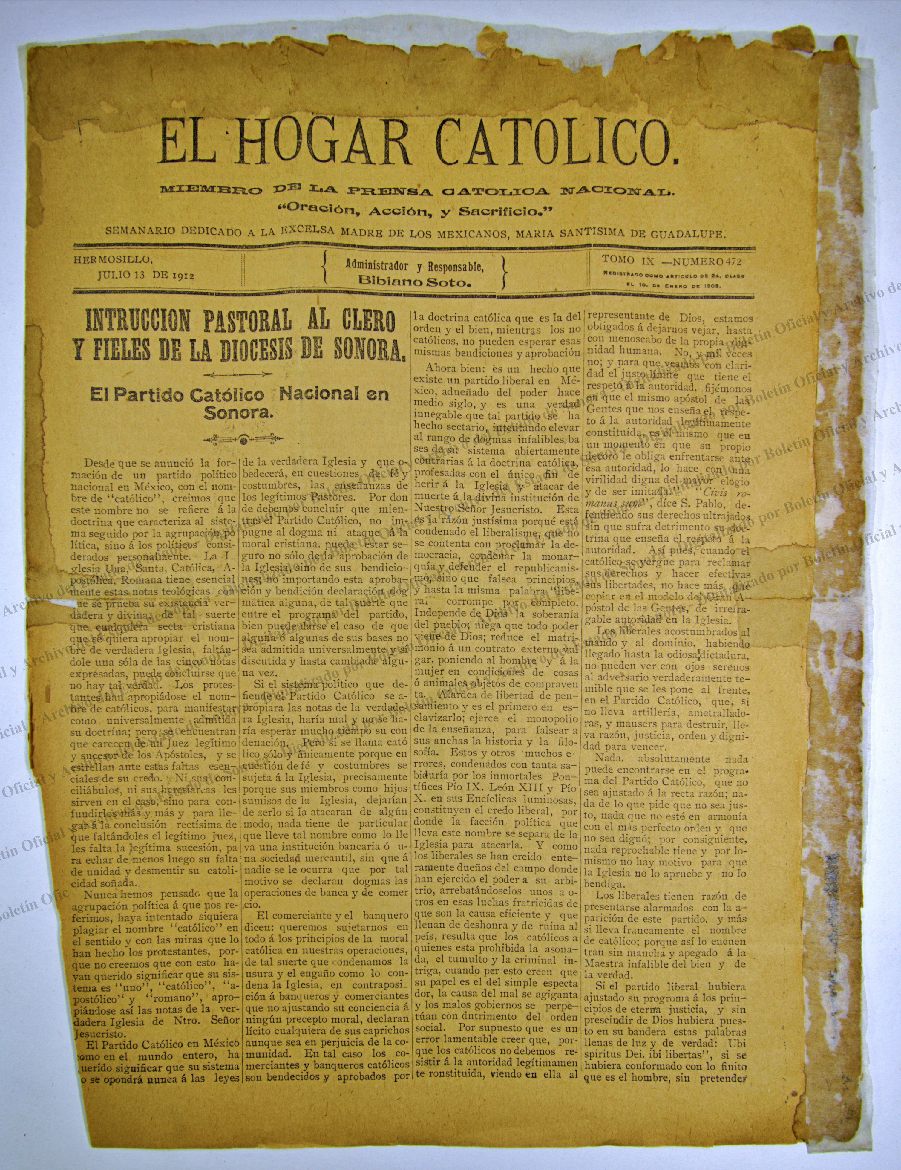 Imagen: El Hogar Católico