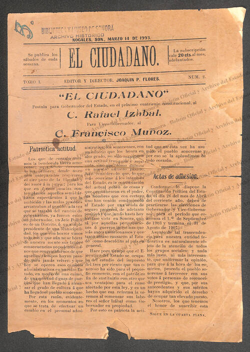 Ejemplar de El Ciudadano