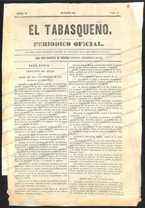 Ejemplar de El Tabasqueño